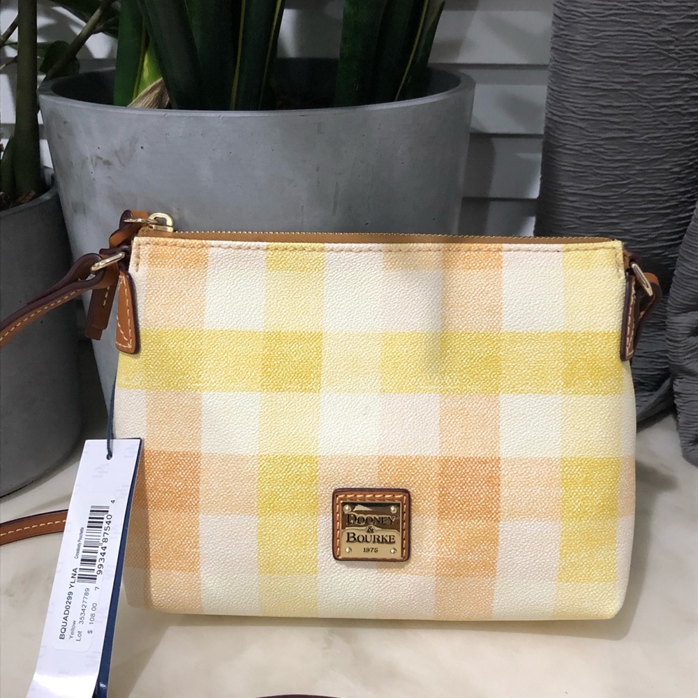 Dooney & Bourke Crossbody Pouchette Yellow Plaid